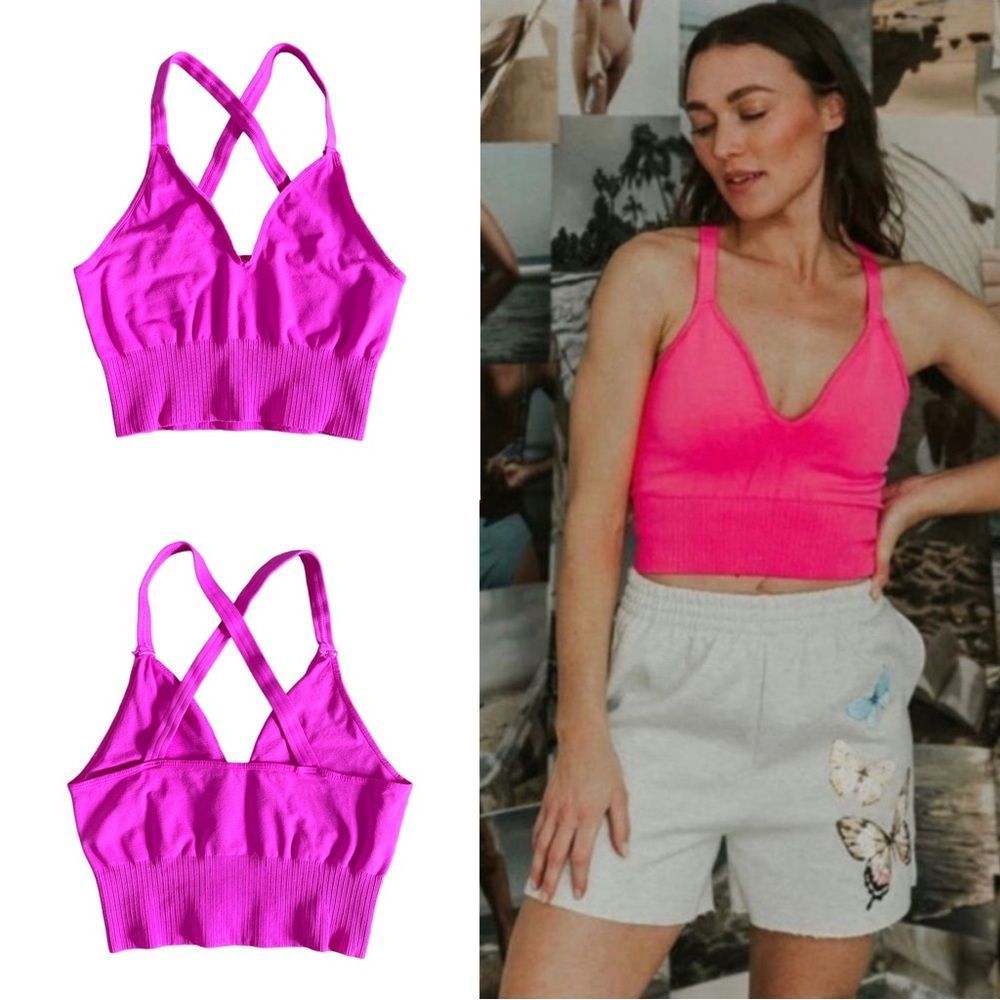 ⚠️SOLD-🫶11/12/23⚠️Free People Movement Good Karma Crop Tank Bra Top - Picture 1 of 9